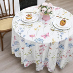 Ganeen 6 Pcs Wildflower Plastic Round Tablecloth 84 Inch Watercolor Floral - Image 3