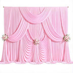 40ft x 10ft Pink Backdrop Curtains, 8 Panels Baby Pink Drapes for Backdrop - Image 6