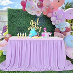 2 Layer Lavender Chiffon Table Skirt Sheer Table Cloth for 9ft Table for Parties Baby Shower Wedding Banquet Bridal Shower Home Decor - Image 6