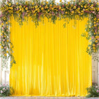 40x10ft Yellow Backdrop Curtain for Wedding Parties Wrinkle Free Fabric Yellow Drapes Backdrop Decoration for Baby Shower Birthday Photography Decoration 8 Panels, 5ft x 10ft - Image 7