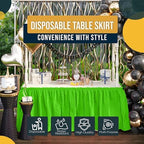 Exquisite Lime Green Table Skirt 12 Pack - Disposable Plastic Table Skirts for Rectangle Tables 6ft 8ft & Round Tables - 29in x 14ft Self-Adhesive Strip - Birthday Wedding Gender Reveal Decor - Image 6