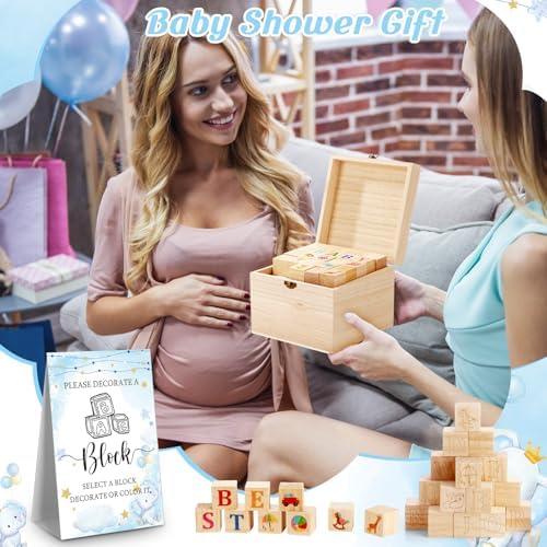 Marsui 136 Pcs Baby Shower Blocks to Decorate Game Kit, Blue Elephant - Image 6