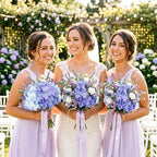 Auihiay 64Pcs Purple Hydrangea Artificial Flowers, Faux Hydrangea Flowers - Image 2