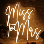 Miss to Mrs Neon Sign,Wedding Neon Sign,Wedding LED Neon Light Home Wall Decor Engagement Party Backdrop Bridal Shower Decoration Engagement Gift Size:20inch - Image 6