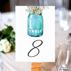 Mason Jar Design Table Number Cards Double Sided Party Table Numbers for Reception Baby Shower Anniversary Birthday Bridal Party 5x7 100 Pcs - Image 2