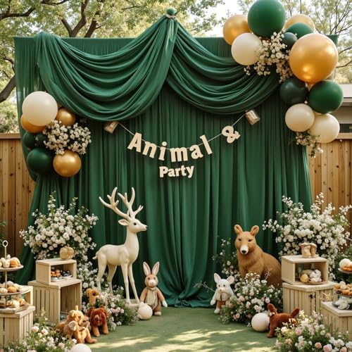30ft x 10ft Hunter Green Wrinkle Free Backdrop Curtains for Wedding Party Backdrops Curtain Drapes Fabric Decorations Photo Back Drop Cloth for Baby Shower Photography Stage Reception - Image 6