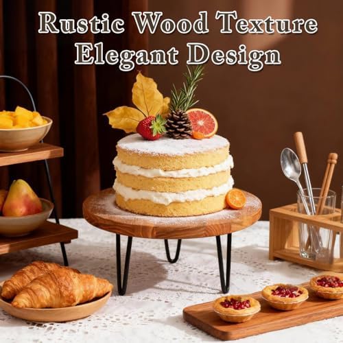 3 Pcs Buffet Risers, Wood Round Food Riser Dessert Table Display Stand Set for Party Wood Cupcake Stands Nesting Table for Home Decor (Natural) - Image 5