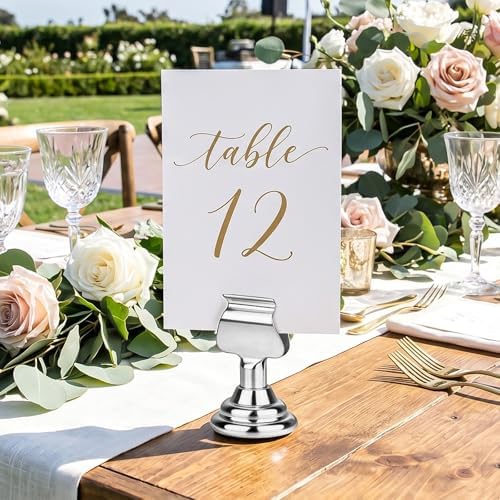 48 Pack Harp Clip Wedding Table Number Holders 1.7 inch Metal Place Card - Image 3