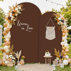 7.2FT 6FT Arch Backdrop Cover for Party, Set of 2 Stretchy Spandex Fitted Arch Stand Cover for Baby Shower, Birthday Wedding Decor, Chiara Backdrop Cover with Double-Sided Design(Blue, Brown) - Image 2