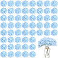WEISPARK 100PCS Artificial Hydrangea Flowers, Fake Flowers Silk Hydrangea Full Flowers Heads with Stems for Wedding Home Party Shop Baby Shower Decor (Blue) by WEISPARK
