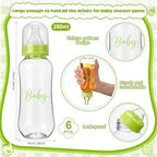 6 Sets Bottle Chug Baby Shower Games Juegos Para Plastic Baby Bottles Bibs Disposable Diapers Gender Reveal Games Baby Changing Diaper Race Game Decoration (Green) - Image 2