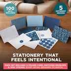 VNS Creations 100 Pack Blank Cards and Envelopes 4'' x 6" - Navy - Image 6
