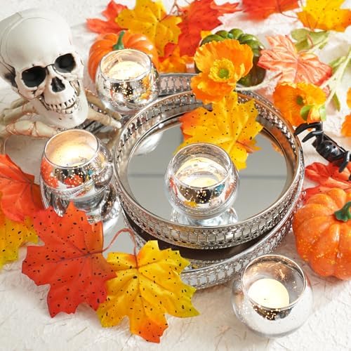 Homemory 36 Pcs Silver Votive Candle Holders, Round Mercury Glass Candle Holder, Tealight Candle Holders for Table Centerpieces, Baby Shower, Anniversary, Wedding, Home Decor, Halloween, Christmas - Image 7