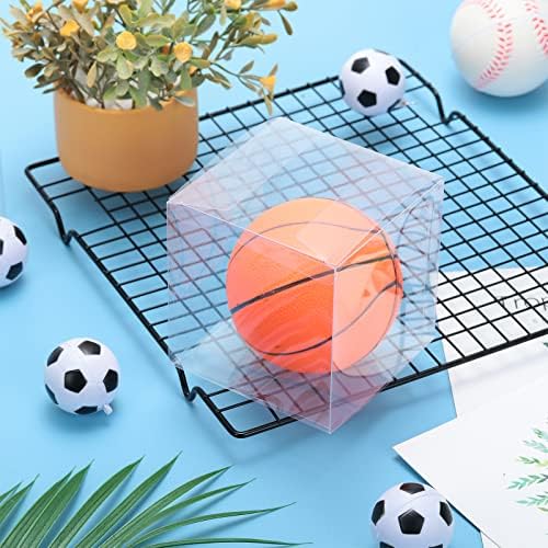 Tuanse 100 Pcs Clear Favor Boxes Plastic Clear Gift Boxes 4 x 4 x 4Inch Transparent PVC Candy Gift Package for Teacher Students Graduation Party Wedding Bridal Baby Shower Cupcake Macaron Cookie - Image 7
