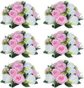 NUPTIO Pink & White Flower Balls: Artificial Rose Centerpieces for Tables by Nuptio
