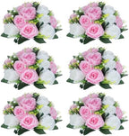 NUPTIO Pink & White Flower Balls: Artificial Rose Centerpieces for Tables by Nuptio
