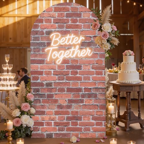 Red Brick Arch Backdrop Cover, 7.2FT x 4FT, for Birthday and Baby Shower - Image 5