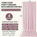 20ft×15ft Light Pink Backdrop Curtain for Wedding Parties - Image 6