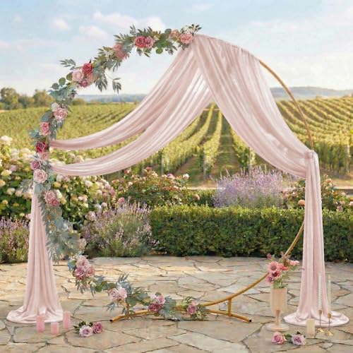 Pack of 1 Wedding Arch Drape Panel Fabric 30" x 40ft - Nude - Image 3