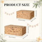 Geelin 2 Set Wedding Card Basket Wicker Boxes with Letter Flag Decor - Image 2