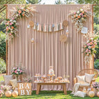 20x10ft Nude Backdrop Curtains for Wedding Parties Wrinkle Free Photo Backdrop Drapes for Photography Birthday Baby Shower Soft Fabric Party Backgournd for Photoshoot 5x10ft, 4 Panels - Image 7