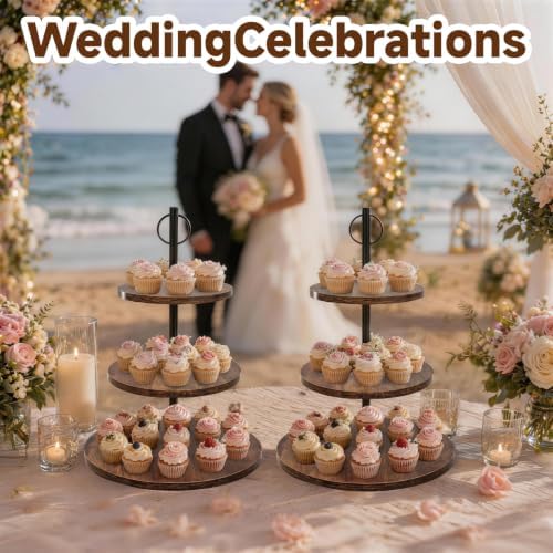 Wooden Cupcake Stand,3-Tier Cupcake Tower for 50 Cupcakes - Image 4