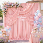 10 x 10ft Blush Pink Backdrop Curtains, Blush Pink Drapes for Backdrop | Wrinkle Free Wedding Birthday Party Backdrop Baby Shower Bridal Shower Graduation Photography Background Decoration - Image 6