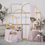 Outvita Wedding Arch Set of 3, Metal Backdrop Stand Wedding Ballon Arch Frame Decoration Support Stand for Ceremony Indoor Outdoor Party Event Baby Shower - Image 5
