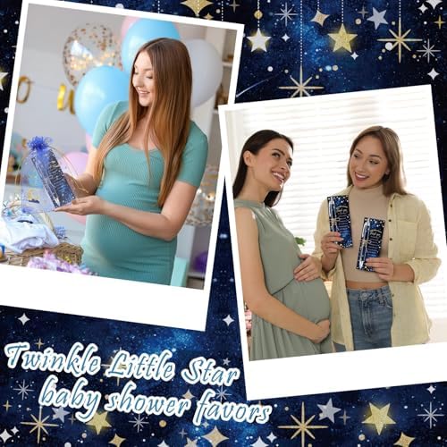 145 Pieces Twinkle Little Star Baby Shower Favors for Guest Moon and Star Ballpoint Pens and Keychains Gifts Bulk Retractable Baby Shower Pens Gender Reveal Thank You Cards Souvenirs Prizes - Image 7