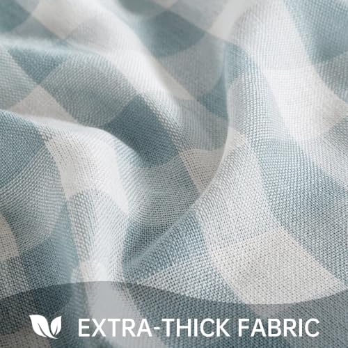 Gingham Tablecloth Rectangle Table, Cotton Linen Fabric Picnic Checkered Table Cloth Farmhouse Washable Wrinkle Free Buffalo Plaid Table Cover for Outdoor Birthday Party, Blue, 60x104 - Image 3
