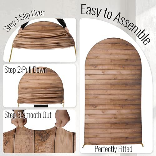 Wood Arch Backdrop Covers, Set of 3, 7.2ft 6.6ft 6ft, for Birthday Parties - Image 3