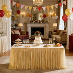 1-Pack Champagne 2-in-1 Tulle Tablecloth for 5-Foot Rectangular Table - Image 6