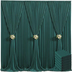 30ft x 10ft Hunter Green Backdrop Curtain for Parties Dark Green Wrinkle Free Backdrop Drapes Panels for Baby Shower Birthday Party Photo Photography Polyester Fabric Background Decoration by Suppromo