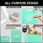EUSOAR Kraft Bags with Handles, 20pcs 12.5" x 4.5" x 11" Kraft Paper Bag Bulk, Shopping Bags with Handle for Lunch Merchandise Party Wedding Birthday - Image 3