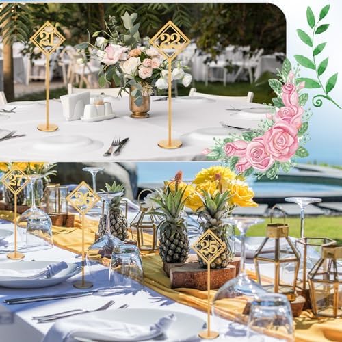 Lineshading 30 Pcs Wood Table Numbers 1-30 Gold Wedding Reception Party - Image 6