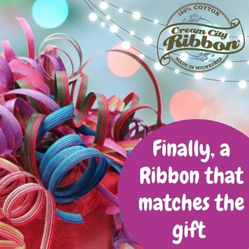 Natural Cotton Curling Ribbon for Gift Wrapping | 100% Biodegradable Holiday Gift Ribbons for Presents & Ribbons for Crafts | Blue Colored Curling Ribbon | 3/16, 1/2 & 5/8 Inch (Sky Blue) - Image 3