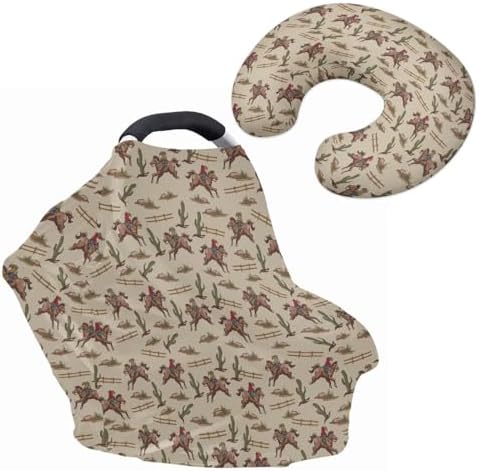 Cacti Western Cowboys Carseat Covers Unisex Breathable Breastfeeding Covers Nursing Pillow Cover Infant Newborn Nursery Bottle Pillowcase Soft Comfortable by Unknown