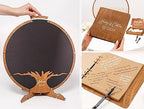 Personalized Wedding Guest Book Alternative - Wedding Decorations for Ceremony Outside Inside - Bridal Shower Guest Book for Party Wedding Sign In Book - Round Rustic Wedding Guest Book Sage Green - Image 3