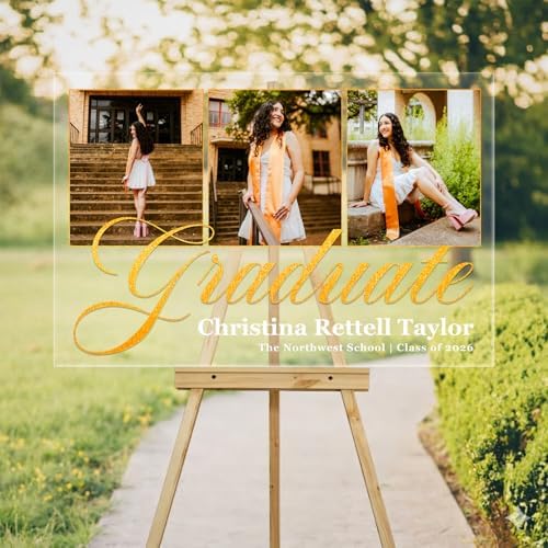 Personalized Graduation Yard Sign with Photos – Clear Acrylic Sign for High School Senior Graduation, Class of 2026, Custom Photo Graduation Decoration for Outdoor Yard Display - Image 2