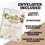 Custom Baby Shower Invites Woodland Themed Invitations 20 5x7 Personalized Ourdoors Theme Invitation Cards With Envelopes - Unique Cute Animal Baby Shower Cards - Image 6