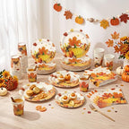 250 Pcs Marple Leaves Fall Party Supplies, Paper Plates Napkins and Cups - Image 6