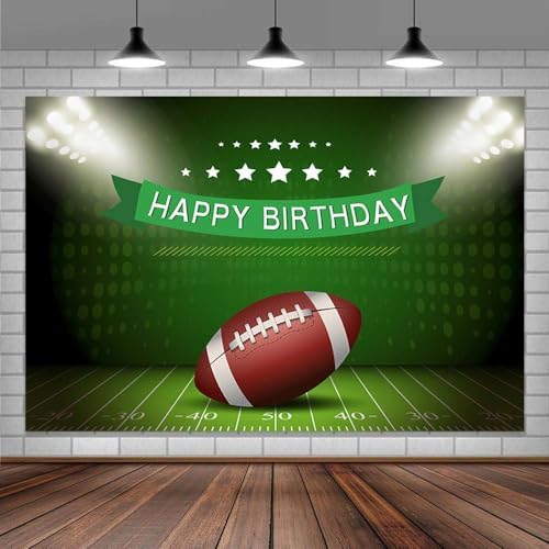 15X10ft Birthday Photography Backdrop, Football Happy Birthday Backdrop Football Birthday Photography Backdrop for Boy, Soccer Field Banner Photo Studio Background Decor - Image 5