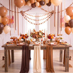 9 Pcs Brown Party Decorations Table Runner, Rustic Table Runner - Image 3