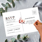 Andaz Press 56-Pack Personalized RSVP Postcards for Wedding Fall Flowers Cardstock Response Reply Cards for Bridal Shower Baby Shower Birthday Event Custom Date and Return Address 4 x 6-Inch - Image 2