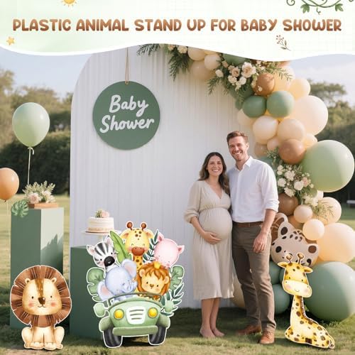 3 Pack Safari Birthday Party Decoration Jungle Animal Large Plastic Standup 16-39 Inch Lion Giraffe Elephant for Baby Shower Birthday Party Centerpieces Decoration Photo Booth Prop Backdrop - Image 2