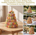 6 Tiers Clear Macaron Tower Stand, 2 Pcs Plastic Macaron Display Holder - Image 5