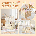 Wooden Baby Shower Crate Closet with Wheels, Pushable Gift Basket Storage - Image 5