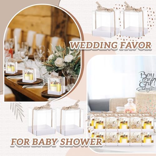 36 Set 3.5x3.5x4 in Candle Gift Package Transparent, White, 24 Set - Image 5