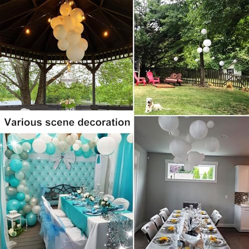 40 Pack 6" 8" 10" 12" Chinese Lanterns, Elegant White Paper Lanterns, Round Paper Lanterns for Party Decorations, Weddings, Birthdays.by IHDYPPEW - Image 7