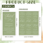 Crtiin 200 Pcs Sage Green Thank You Wedding Napkin Disposable Napkin Paper - Image 3